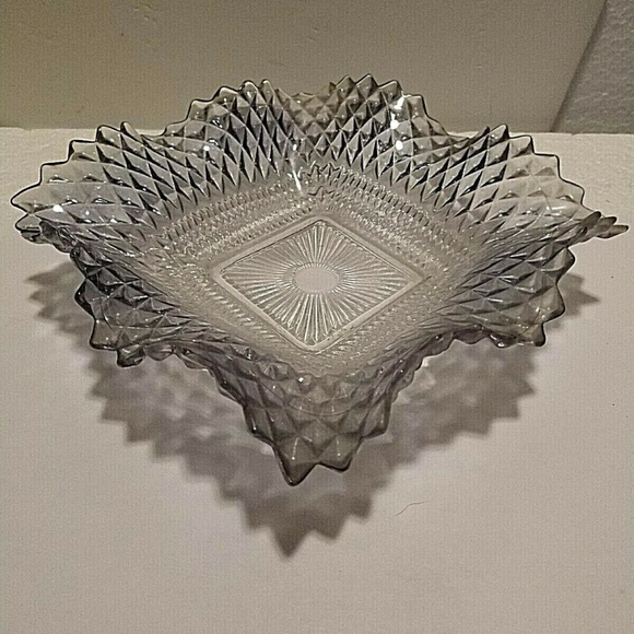 Antique Early American Diamond Cut Glass Dish - Picture 1 of 13